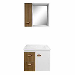 Mueble de Baño 60cm con Espejo Itai Blanco Nogal