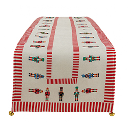 Camino Mesa Nutcracker 180x33cm Rojo Blanco