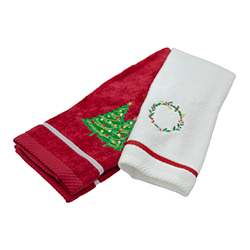 Set de Toalla Corona Blanca Roja Árbol