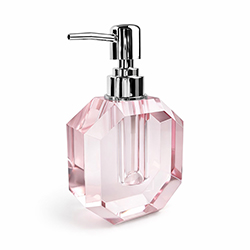 Dispensador de Jabón de Cristal Ganz Rose 16 cm