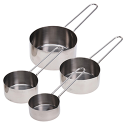 Tazas de Medición de Acero Inoxidable 4 Piezas 
