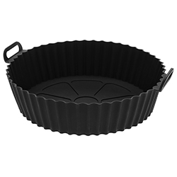Molde de Silicon para Air Fryer 20.5cm Negro