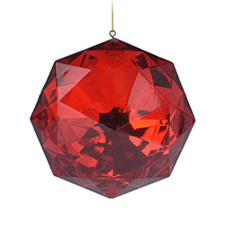 Adorno Octágono Rojo Navidad 9X5X9cm 