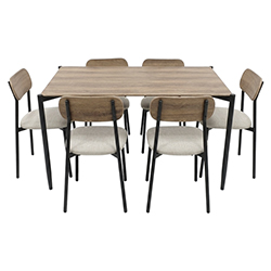 Comedor de 7 Piezas Roble Victoria 140x80x75cm