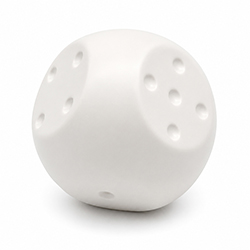 Adorno Dado Blanco 13cm