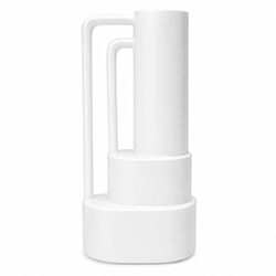 Adorno Cerámica Florero Tube 40x18cm Blanco