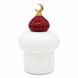 Adorno Caja Decorativa Cera 33x20cm Blanco Vino