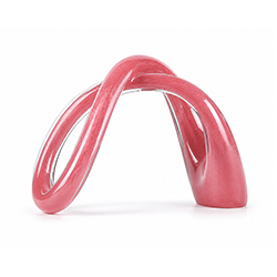Adorno Arco Doble Vidrio Rosado 22x31cm