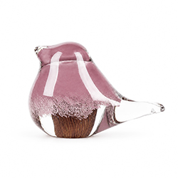 Adorno Pájaro Vidrio Rosado Café 5.5cm