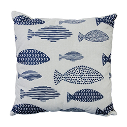 Cojín Tropical Blue Sublimado Peces 45x45cm