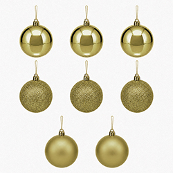 Bola Navidad Oro 5cm 8 Piezas