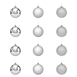 Bola Navidad Plata 5cm 12 Piezas