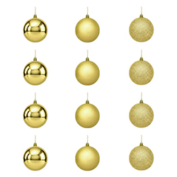 Bola Navidad Oro 6cm 12 Piezas