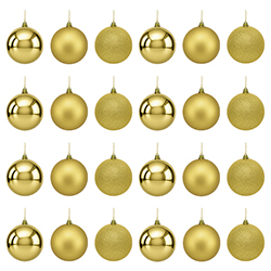 Bola Navidad Oro 6cm 24 Piezas