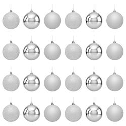 Bola Navidad Plata 6cm 24 Piezas