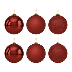 Bola Navidad Basic Roja 8cm 6 Piezas
