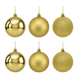 Bola Navidad Oro 8cm 6 Piezas