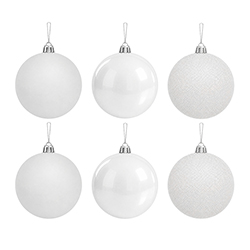Bola Navidad Blanca 8cm 6 Piezas