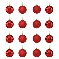 Bola Navidad Roja 8cm 16 Piezas