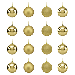 Bola Navidad Oro 8cm 16 Piezas