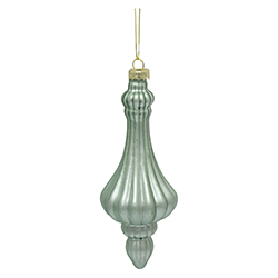 Adorno Finial Colgante Verde Vidrio 16cm