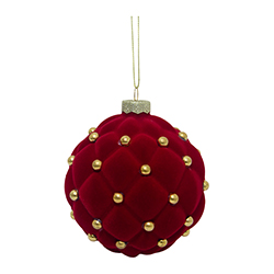 Adorno Colgante Bola Red Oro Vidrio 10cm
