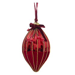 Adorno Navideño Colgante Red Velvet Kiss Vidrio 