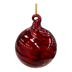 Adorno Navideño Colgante Bola Twirl Borgoña de Vidrio