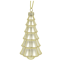 Adorno Navideño Colgante Árbol Oro 11 cm de Vidrio