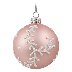 Adorno Navideño Colgante Winter Rosa de Vidrio