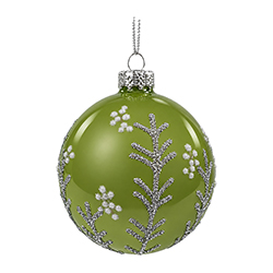 Adorno Navideño Colgante Winter Verde de Vidrio