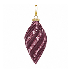 Adorno Navideño Colgante Gota Rosa de Vidrio