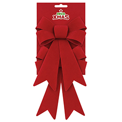 Lazo de Navidad Rojo Velvet 2 Piezas 