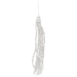 Adorno Colgante 27cm con Borlas Blancas