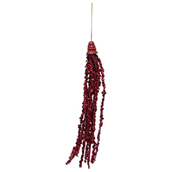 Adorno Colgante 27cm con Borlas Rojo