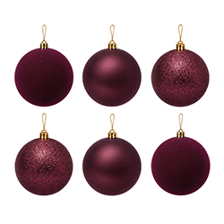 Bola Navideña de 8cm 6 Piezas Rojo