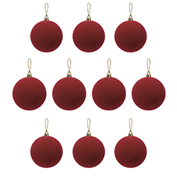 Bola Navideña de 7cm 10 Piezas Rojo