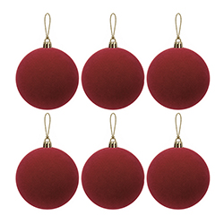 Bola Navideña Roja de 8cm 6 Piezas