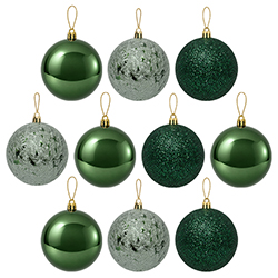 Bola Navideña de 7cm 10 Piezas Verde