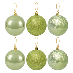 Bola Navideña de 8cm 6 Piezas Verde