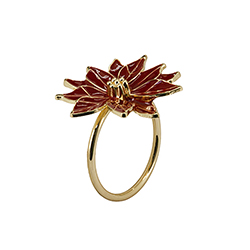 Anillo para Servilleta Diseño de Flor Ponsetia