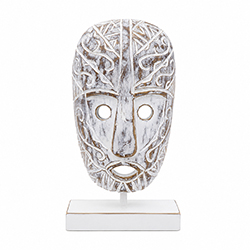 Adorno Mascara Tiki Blanco 28cm