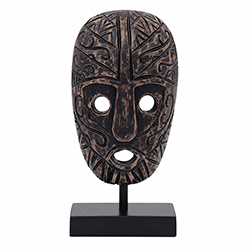 Adorno Mascara Tiki Negro 25cm