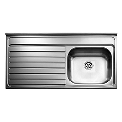 Lavadero de Sobreponer 100 x 50 de 1 Pozo con Escurridor Izquierdo Acero Inoxidable Teka