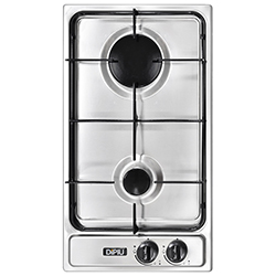 Cocina a  Gas con 2 Quemadores de Acero Inoxidable de 30x51cm Dipiu