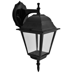 Farol Negro con Brazo Abajo de Fundición Aluminio_Capri