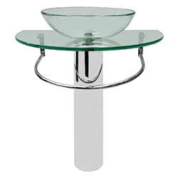 Mueble De Vidrio De Pedestal y Acero Inoxidable 78x48cm