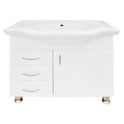 Mueble Blanco 1 Puerta Con Lavamanos De Porcelana 80x47cm