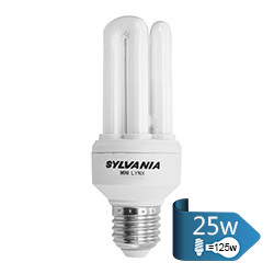 Foco Ahorrador 3u Mini T4 25w E27 Sylvania