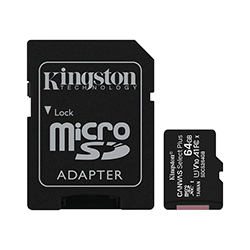 MICRO SDHC KINGSTON 64GB CON ADAPTADOR, CANVAS SELECT PLUS 100R CL10 UHS-I